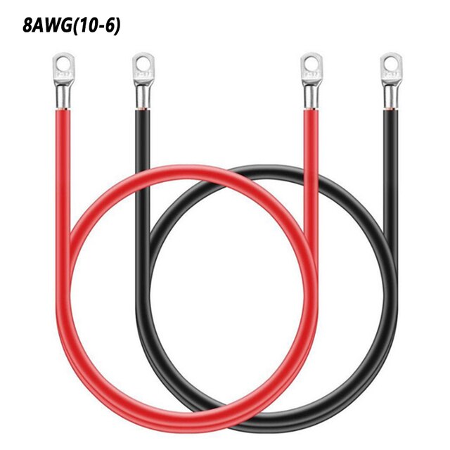 Car Battery Red and Black Fire Wire PVC Shell Copper Core 10 8 6 AWG Battery Cable Connection Line Pure Copper Series Wire: 8AWG 10 6