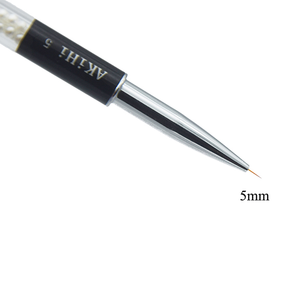 Akihi spiker tynn foringer penn uv gel maleri tegnebørster spiker Kunst linjer verktøy med hette: 5mm liner
