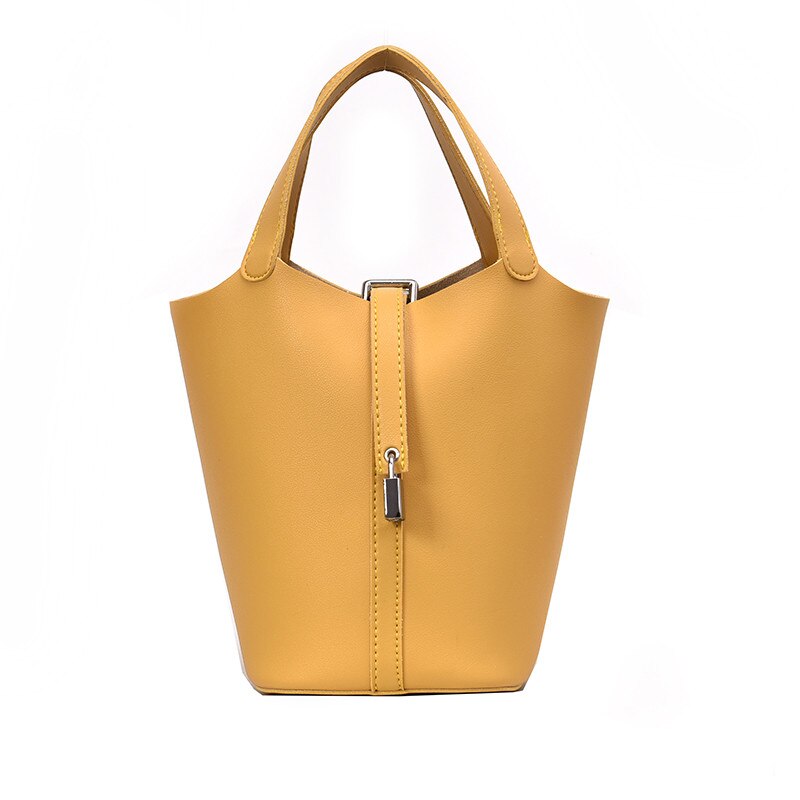 Pu leren bucket bags met hoge capaciteit voor dames, effen schoudertas, damestassen en portemonnees, dameshandtas