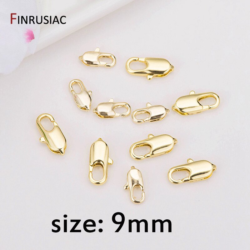 14K Vergulde Karabijn/Lente Sluitingen Voor Sieraden Maken Diy Craft: 14k gold-9mm-10pcs