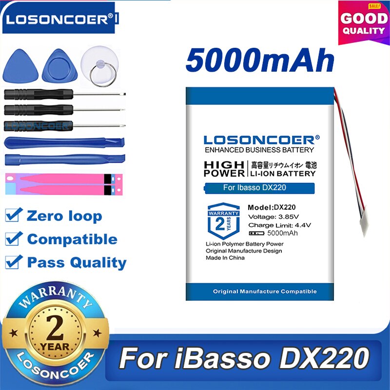 LOSONCOER 5000mAh for Ibasso DX220 Battery Hifi Player Lithium Polymer