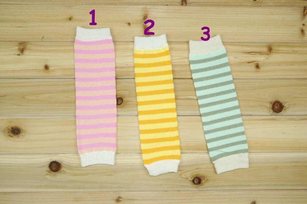 Kinderen gestreepte serie beenwarmers 12 paar/partij baby lente herfst legging sokken 3 kleuren panty's beenwarmers volwassen armwarmers