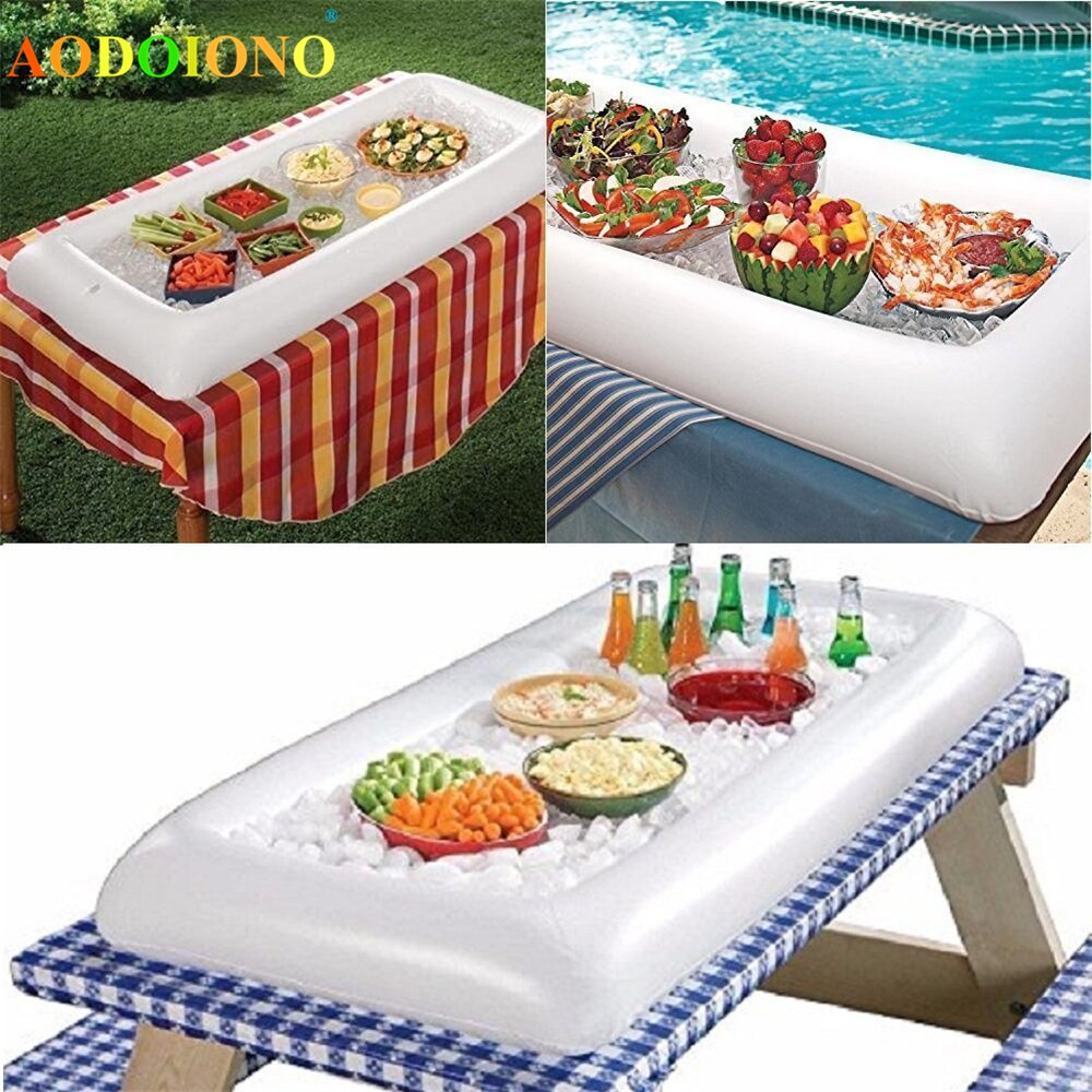 Summer Party Inflatable Salad Bar Buffet Ice Bucket Outdoor Swimming Pool Decoration Food Supplies Toy Fun Wedding Birthday