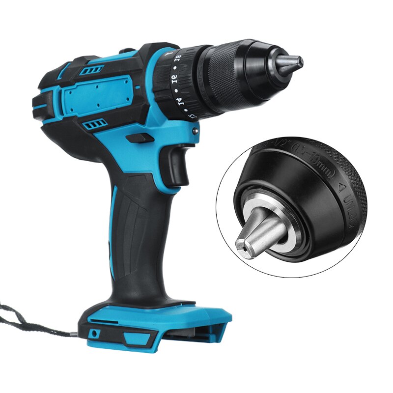 18V 3 in 1 Wireless Electric Drill 10mm Cordless Impact Drill 95N.m Electric Screwdriver with LED Light for Makita18V Battery