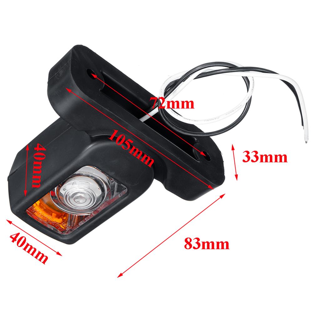 2PCS 12/24V LED Side Marker Light Universal Trucks Trailers Tractor Waterproof Turn Signal Indicator Lights