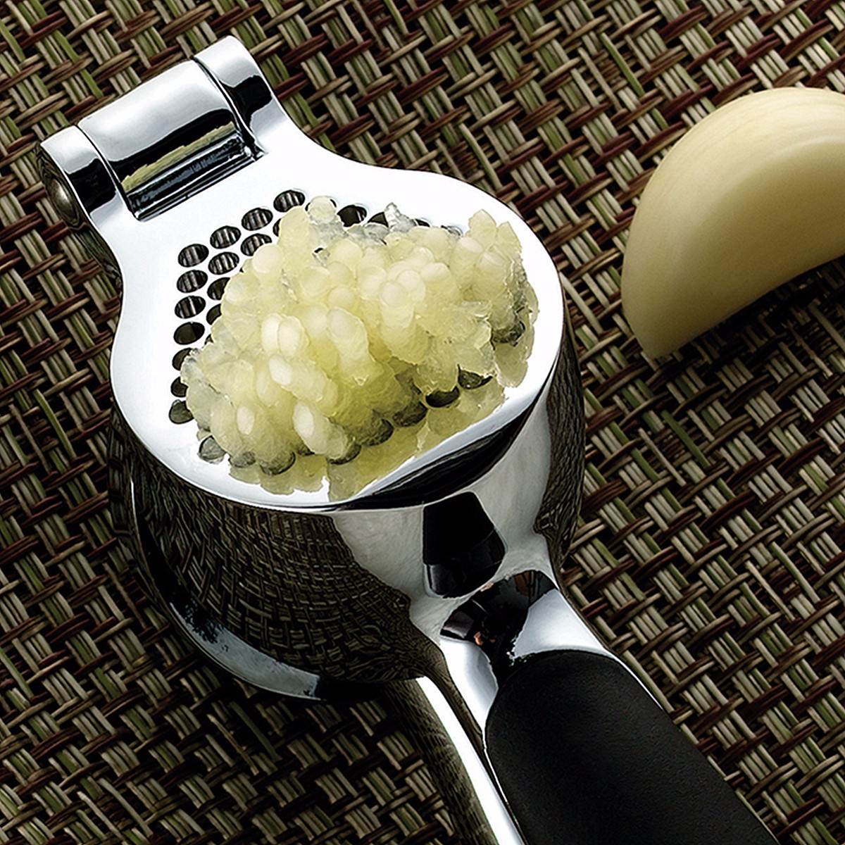 Rvs Heavy Knoflookpers Crusher Slicer Tool antislip Grip Zilver 18x6cm zelfreinigende fruit Groente Tool