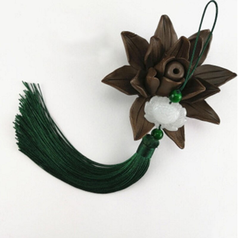 Polyester franje kwastjes franje hangend gordijn gemengd met decoratieve stiksels jade lotus lotus kwastjes