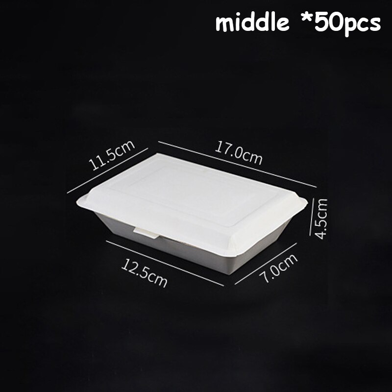 Disposable Packing Boxes Party No-Clean Case Fast Food Container Restaurant Packaging Box Takeaway Food Tray Convenient foodware: Middle