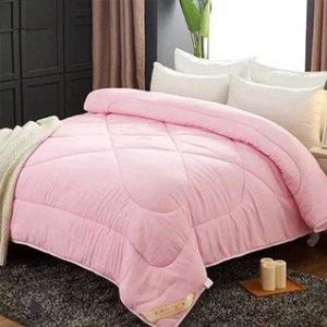 100% Lange Moerbei Quilt Zijde Hoogwaardige Winter Quilt Handgemaakte 4 Seizoen Zijde Comforte Dekbed: Pink