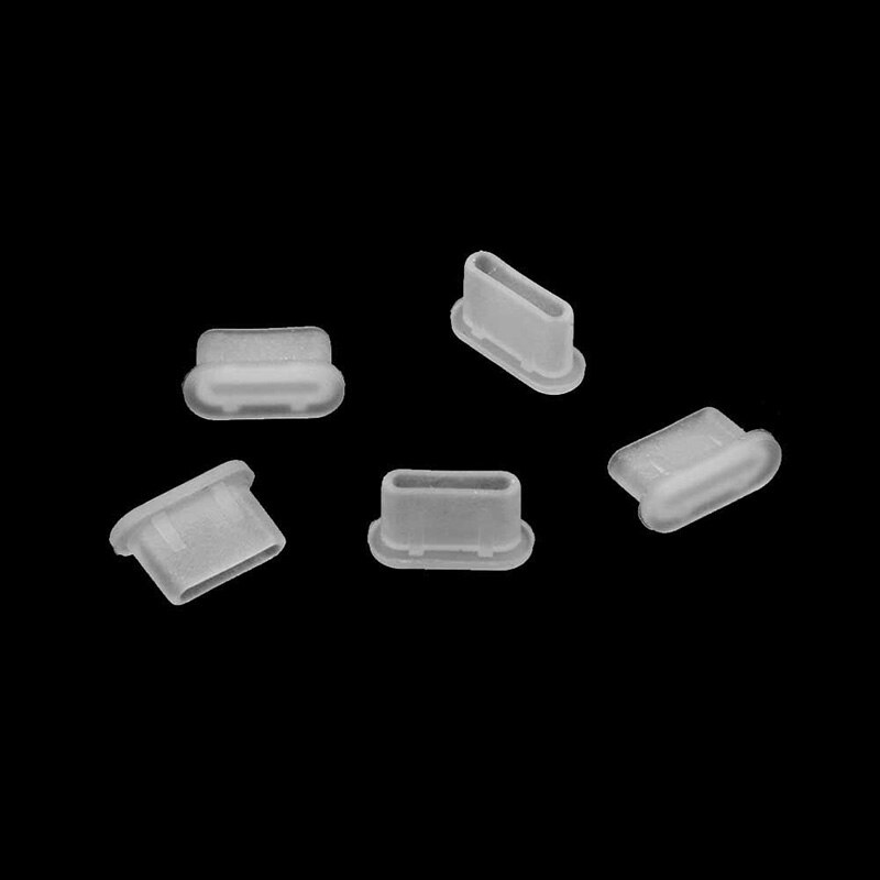 5 uds., tapa de cubierta a prueba de polvo, enchufe de cargador, Puerto tipo C, Anti-polvo para teléfono móvil FKU66: Blanco