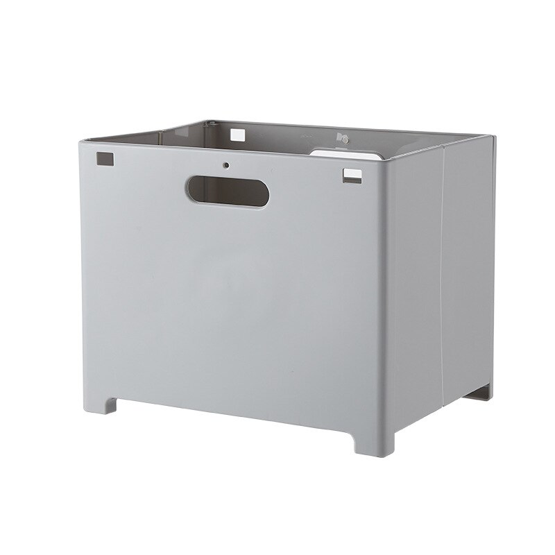 Opvouwbare wasmand zonder gaten, badkamer wandhanger, opbergmand voor vuile was, zelfklevende opbergmand voor kleding: Lichtgrijs / 38 27 30cm