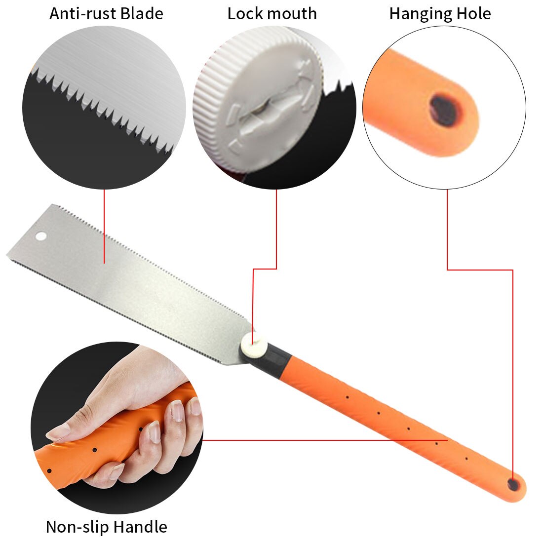 SK5 3-Blade Hand Saw Pull Shaving Saw Medium Cross Cutting Saw Garden Trimming Wood Bamboo Pvc Plastic Cutting Tool