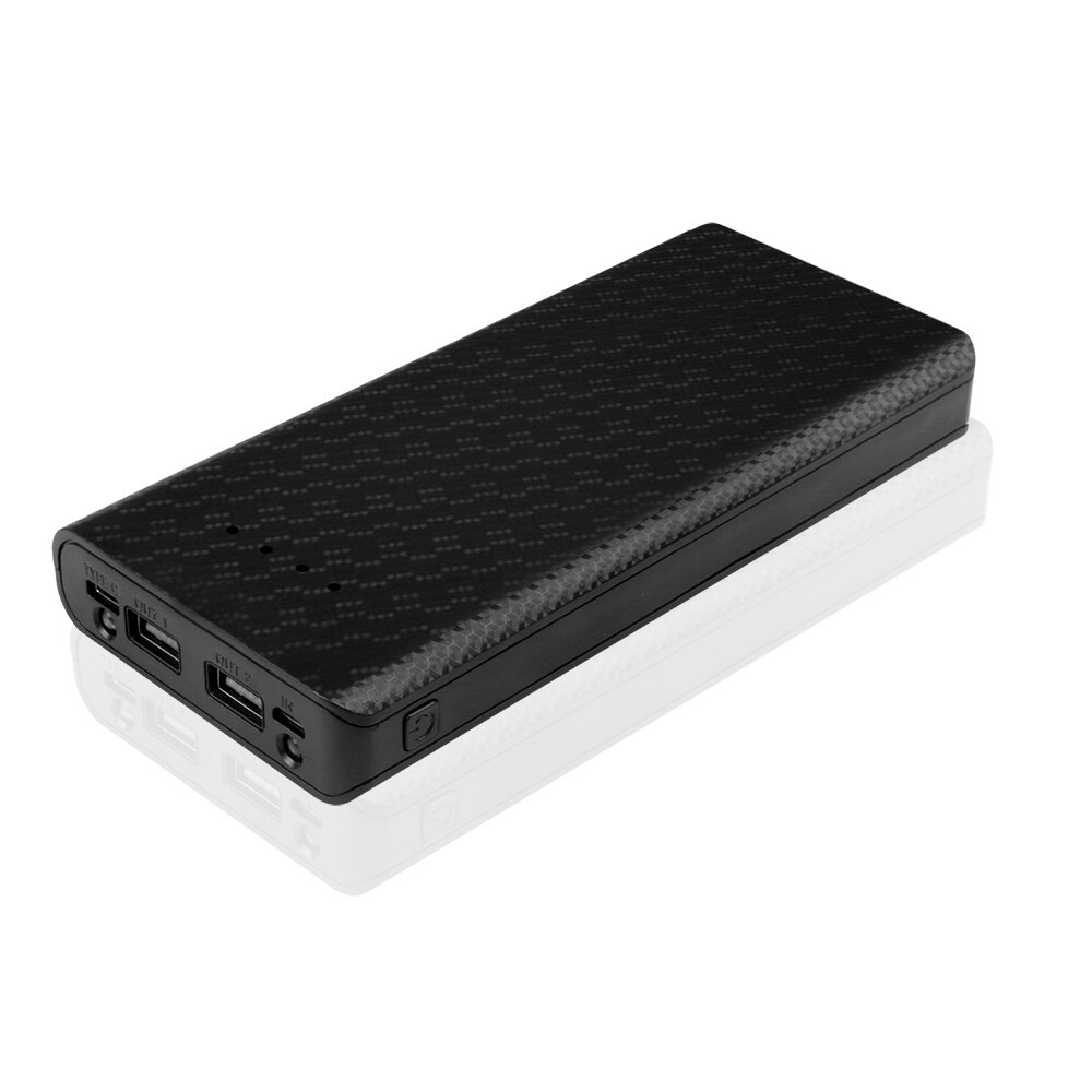 Four jack 20000mAh Double led light 5V Dual USB 8*18650 Power Bank Type C USB Battery Box Mobile Phone Charger DIY Shell Case: Default Title