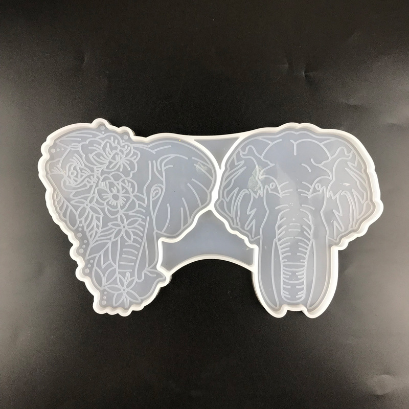 Olifant Pauw Leeuw Coaster Mold Epoxyhars Siliconen Mal Epoxy Mold Coaster Mat Lade: elephant