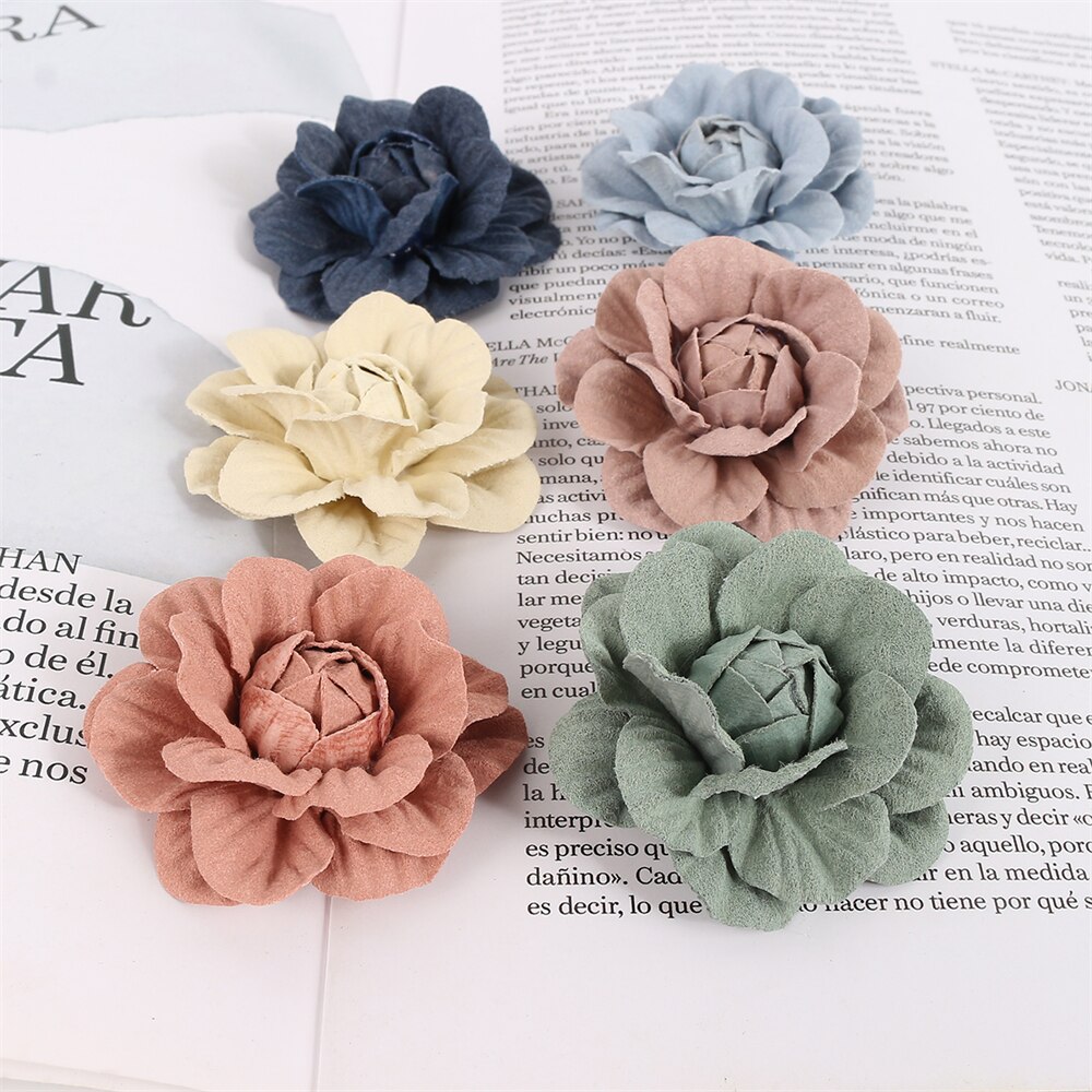 10Pcs Kunstmatige Milieuvriendelijke Bloem Microfiber Bloemen Hoofd Home Decor Wedding Garland Decoraties Diy Haar Corsage Accessoires
