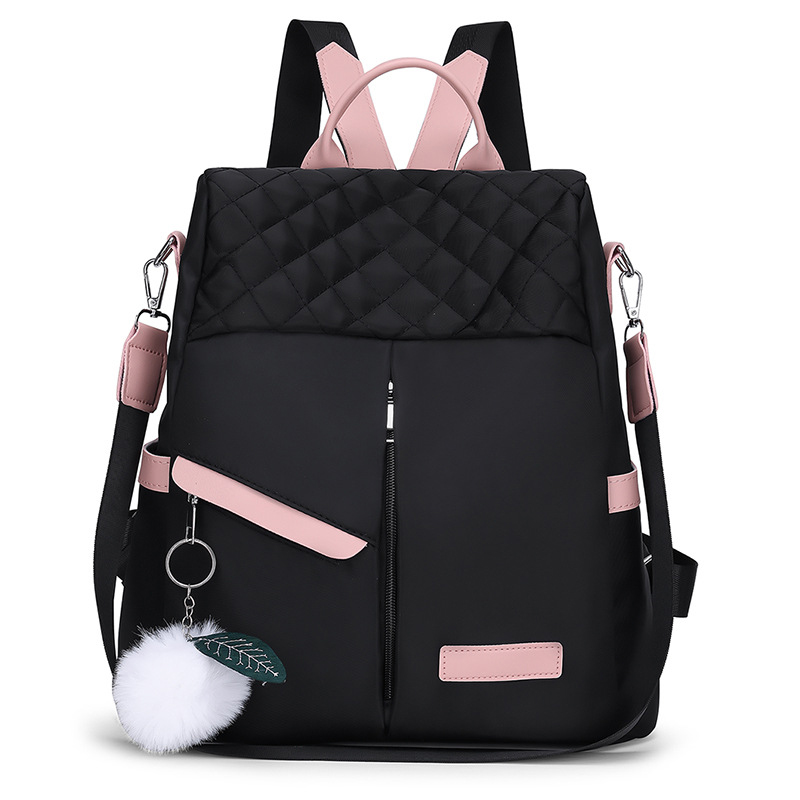 Mochila para mujer, bolso de mano de gran capacidad a prueba de robo, bolso de hombro, mochila negra de seguridad Oxford de viaje para mujer: Transparente