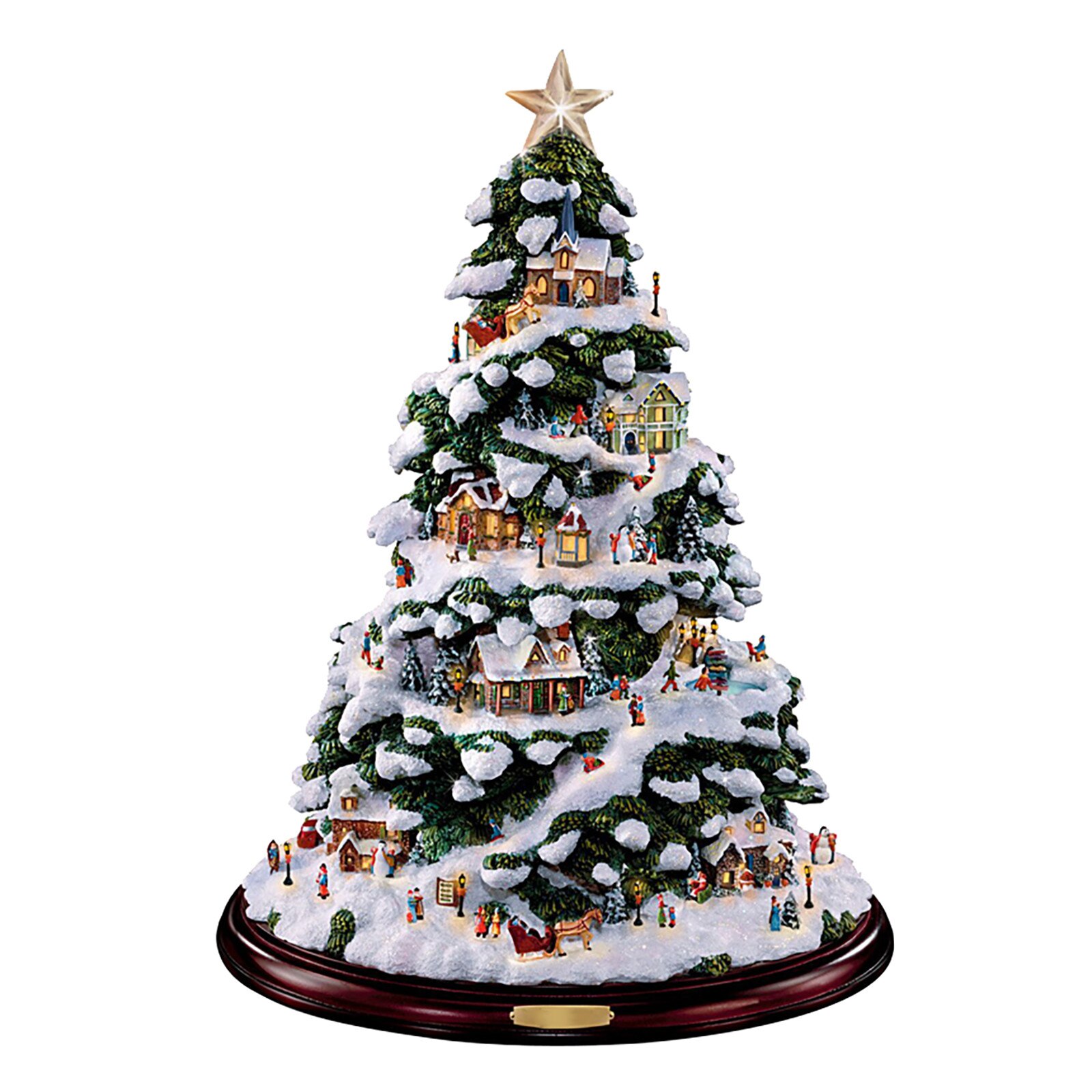 Kerstboom Roterende Sculptuur Trein Decoraties Plakken Venster Plakken Stickers Kerst Decoraties Voor Huis Рождество # W: B