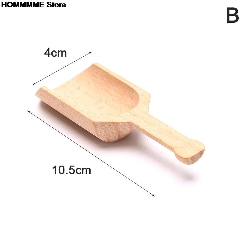 1pc mini træskeer badesaltske slikmel skeer køkkenredskaber 3 stile: B