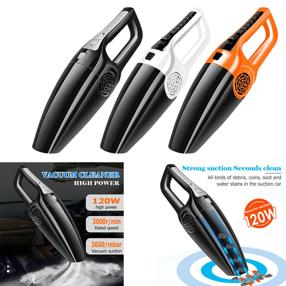 120W 12V Car Vacuum Cleaner 3600mbar Wet Dry Dual Use Handheld Portable Vacuum Cleaner Mini Auto Vacuum Cleaner Car Goods