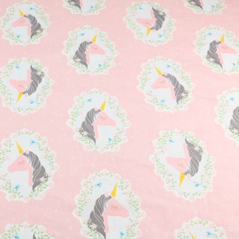 Pink Blue Unicorn Printed 100% Cotton Fabric For Baby Dress Tissus au Metre Diy Sewing Decor Tecido Telas para crib patchwork