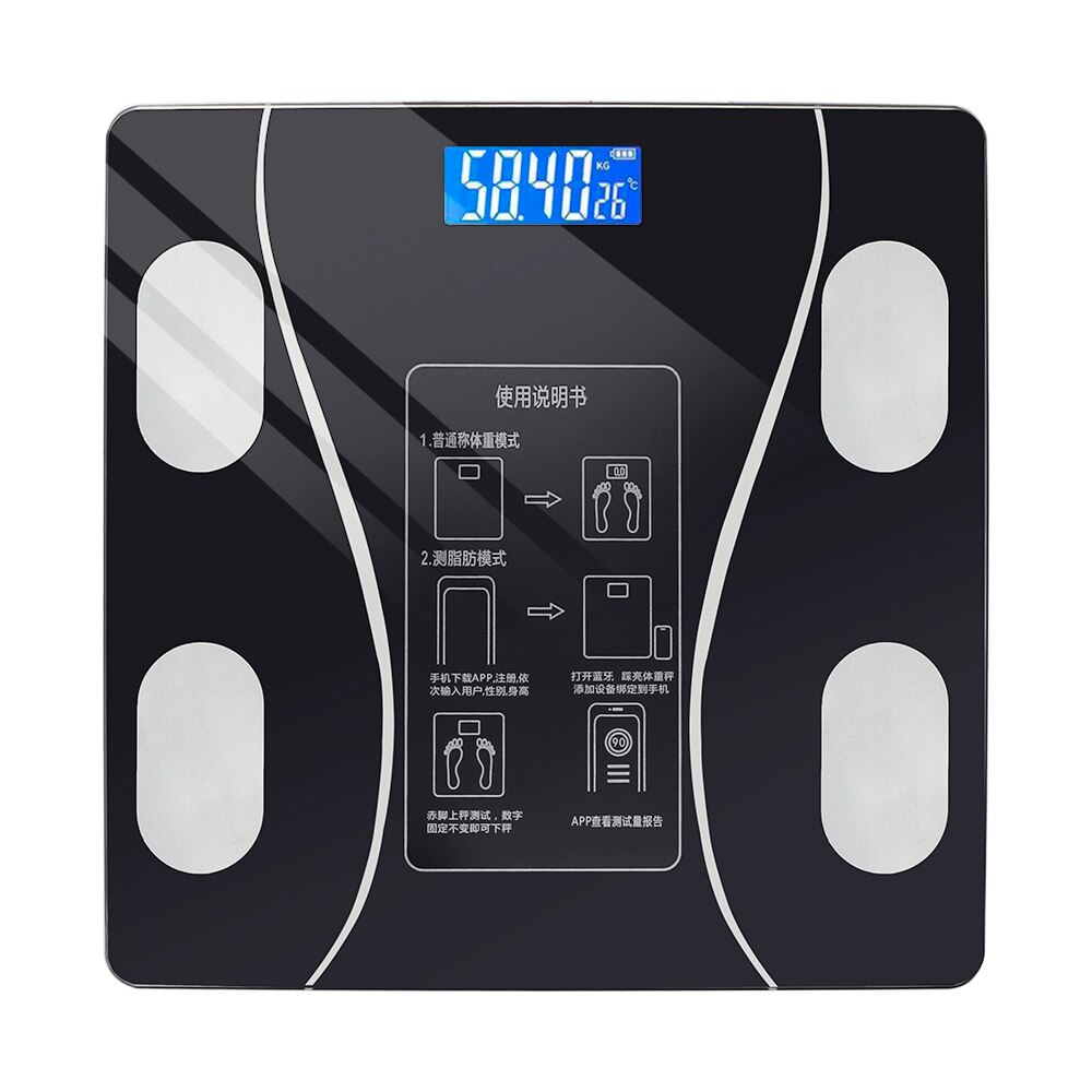 Báscula de cuerpo inteligente con aplicación LED, balanza electrónica Digital, para Android/IOS/Bluetooth