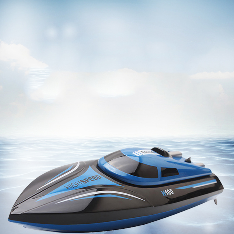 Højhastighedsbåd  h100 2.4 ghz 4 kanal 30km/ h racing rc båd med lcd -skærm som til børn legetøj børn