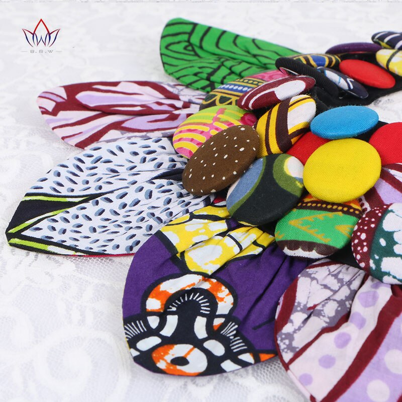 Ankara knapp haklapp knapp örhängen statement halsband tribal halsband handgjorda blomma form afrikanska smycken wya 063