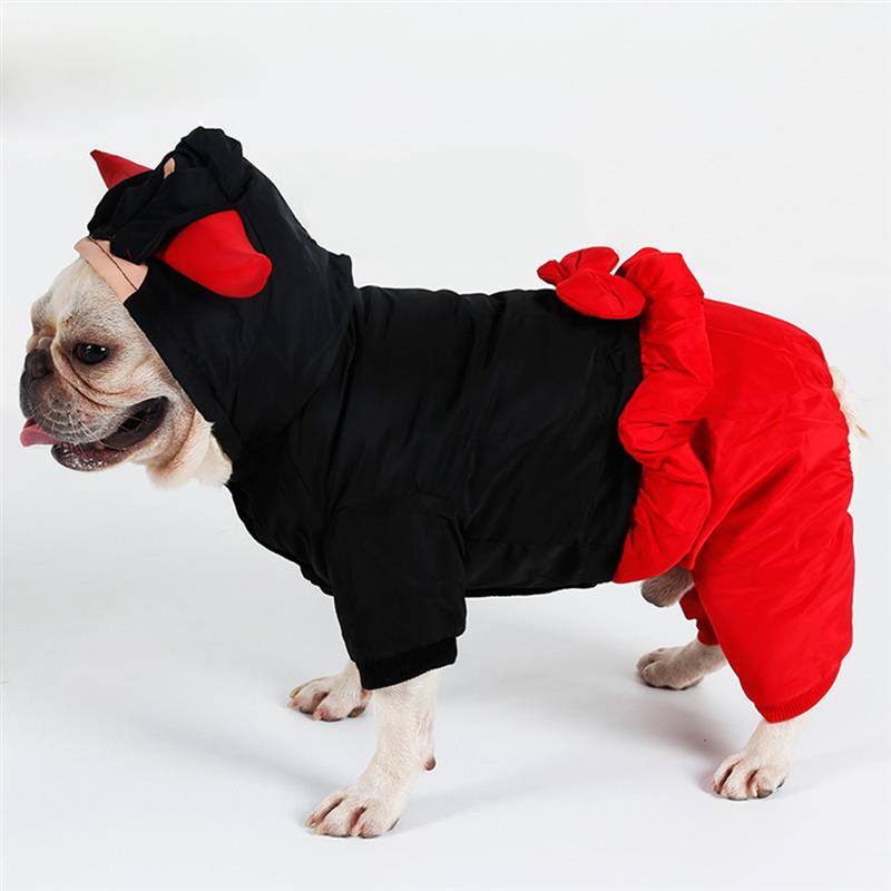 1 Piece Funny Pet Dog Clothes Dogs Cosplay Costume Winter Thick Puppy Costume For Halloween Festival Party Bull Cosplay Dog Sets