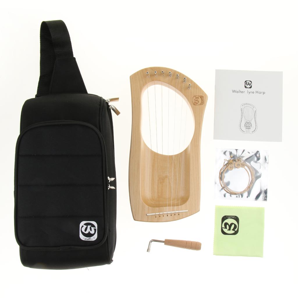 Mahogany Wood Harp， 7-String Harp，Musical Stringed Instrument Parts for Band Performance