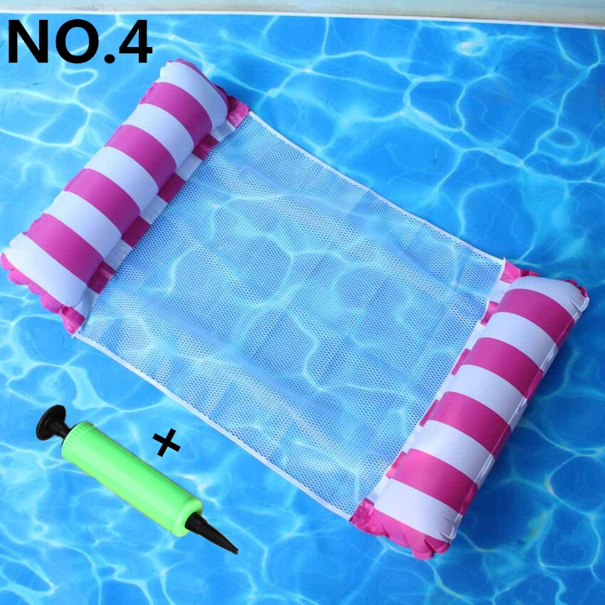 Pvc Zomer Opblaasbare Opvouwbare Drijvende Rij Zwembad Water Hangmat Strand Water Sport Lounger Stoel Luchtbedden Bed: NO.4