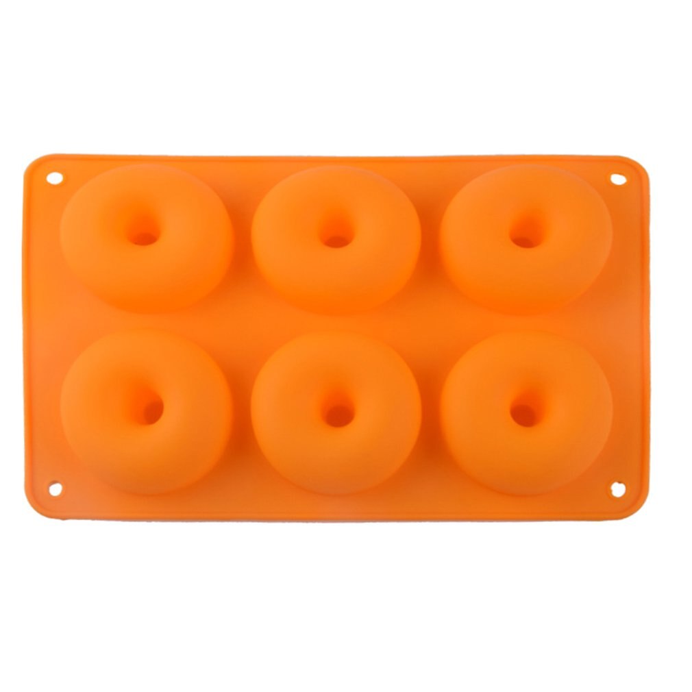 6 Doughnut Silicone Mold Diy Round Cake Angel Circle Biscuit Muffin Mold Donut Silicone Ice Cube Molds Candy Chocolate