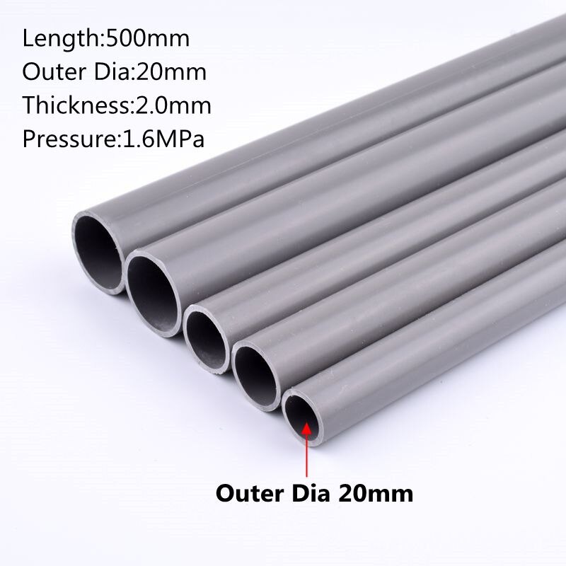 Ut diamter 20-63mm grå pvc rörlängd 50cm jordbruk trädgård bevattning akvarium akvarium vattenrör vvs rördelar
