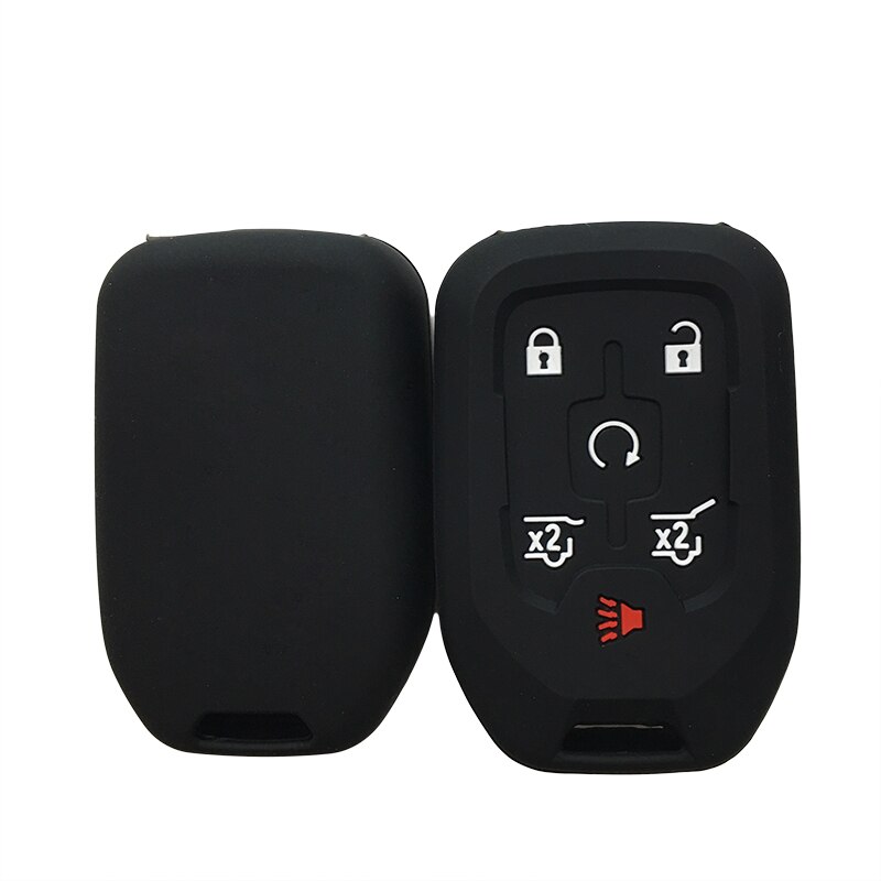 Siliconen autosleutel afstandsbediening beschermhoes voor chevrolet suburban tahoe gmc yukon 6- knops sleutelhouder beschermer