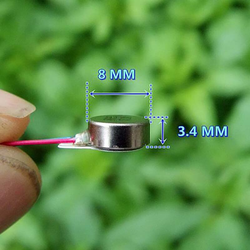 0834 DC 3-5V Phone Coin Flat Vibrating Vibration Vibration Motor MINI Micro Motor 8*3.4mm For Phone Coin Massager Moteur