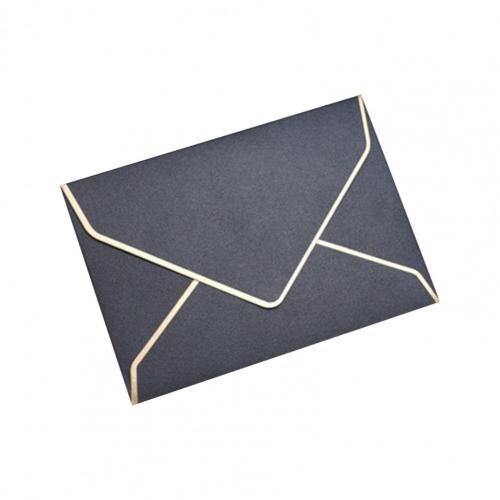 1Pc Papier Enveloppen Zegen Wenskaart Handgemaakte Ambachten Brief Papier Envelop Valentijnsdag Party Supply: Black