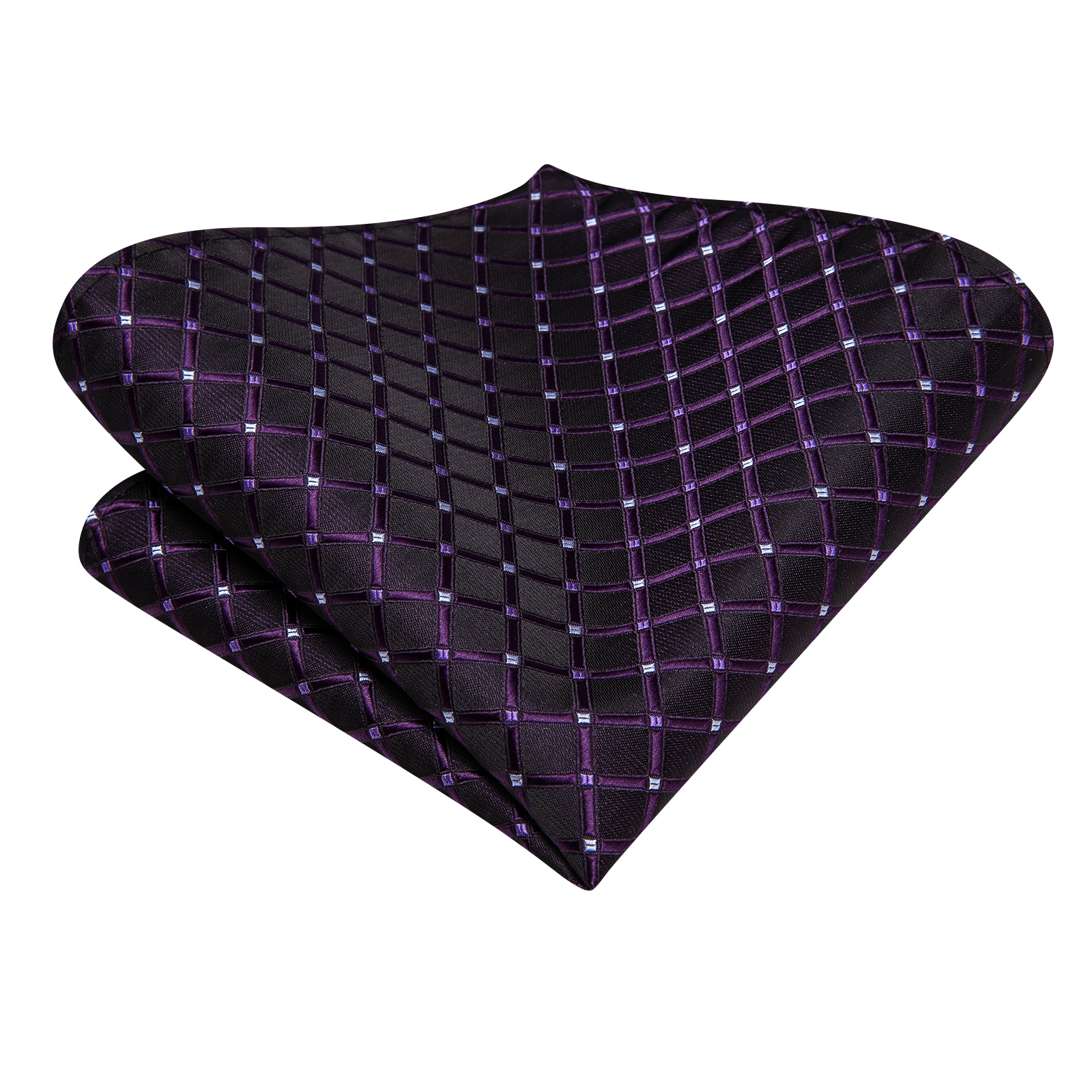Hallo-binden Plaid Punkte Lila Grau Herren Elegante Krawatte Taschentuch Manschettenknöpfe für Rauchen Klassische Seide Luxus Krawatte für Mann