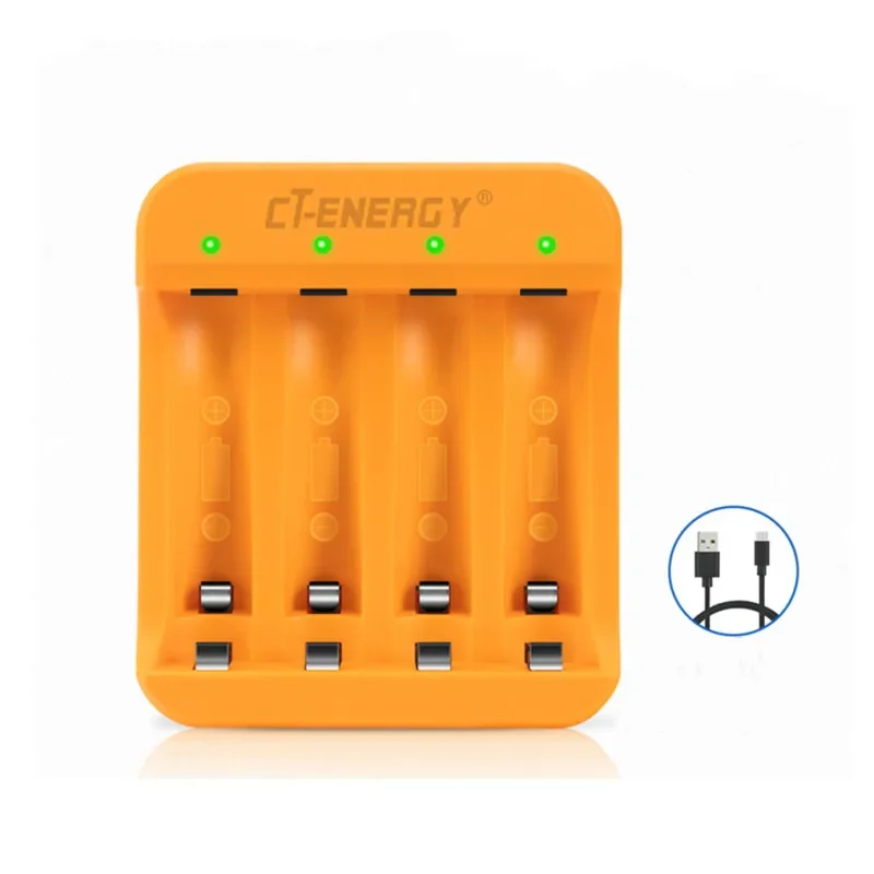 Oplaadbare Aa Lithium Batterij Oplader Snellader Voor 1.5V Oplaadbare Dubbele Aa Of Triple Aaa Lithium Batterijen: Donkergrijs