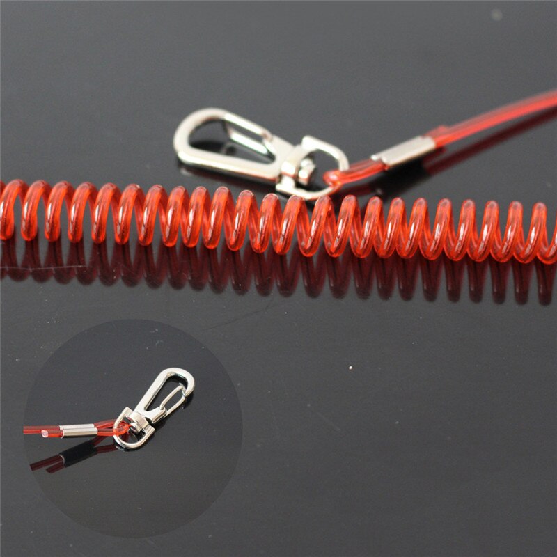 Fishing Tether Lanyard Retractable Coiled Portable Steel Wire Pliers Tackle Rod Safety Rope Gripper Tool Random Color#291475