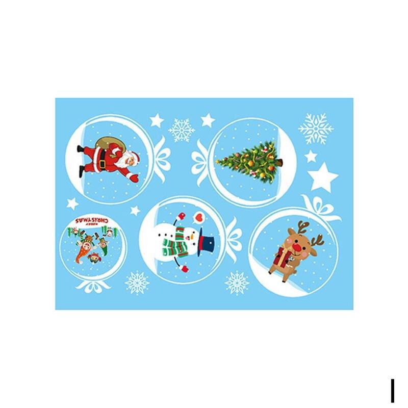 Kerststickers muurstickers statische stickers raamstickers kerstman eland vitrinekast: I