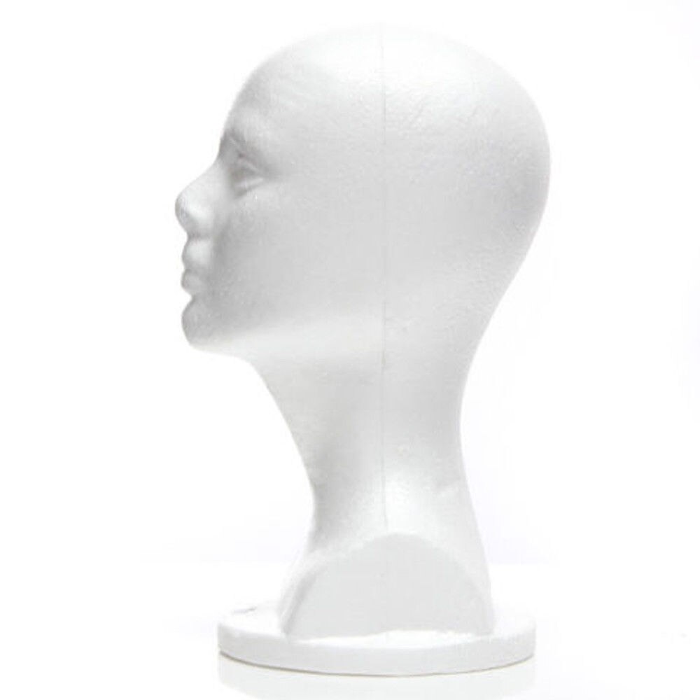 Mannequin en mousse de polystyrène pour femme, modèle de tête de Mannequin pour perruque, lunettes, présentoir de chapeaux