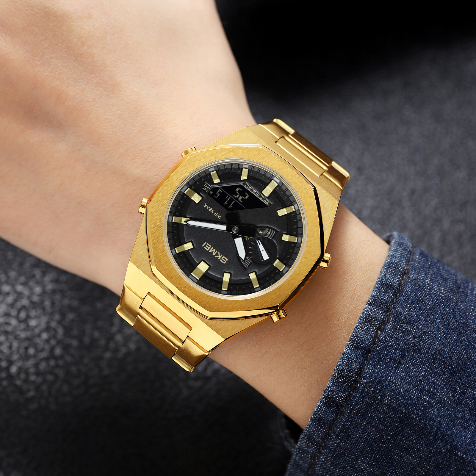 Skmei 1816 klokker uformell forretningsklokke kvartsklokke lys dato vanntett armbåndsur relogio maskulin herre sport