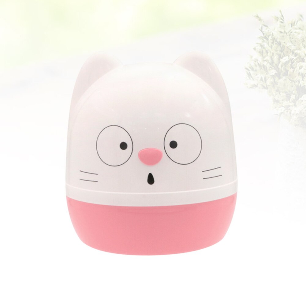 1pc Roll Paper Storage Container Holder Cartoon Toilet Tissue Box Round Shape for Home (White + Green)