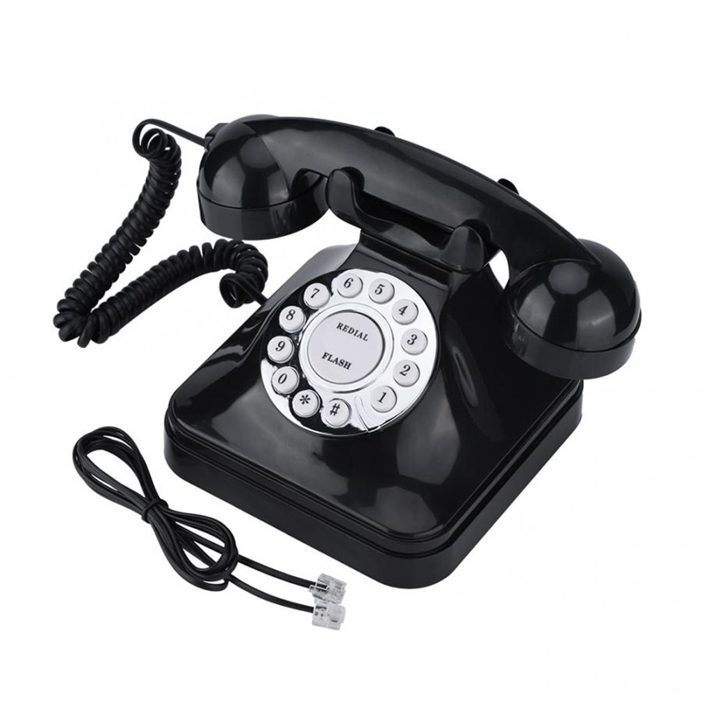 Antique European Vintag Landline Telephone Black High Definition Call Large Clear Button Landline Telephone: Default Title