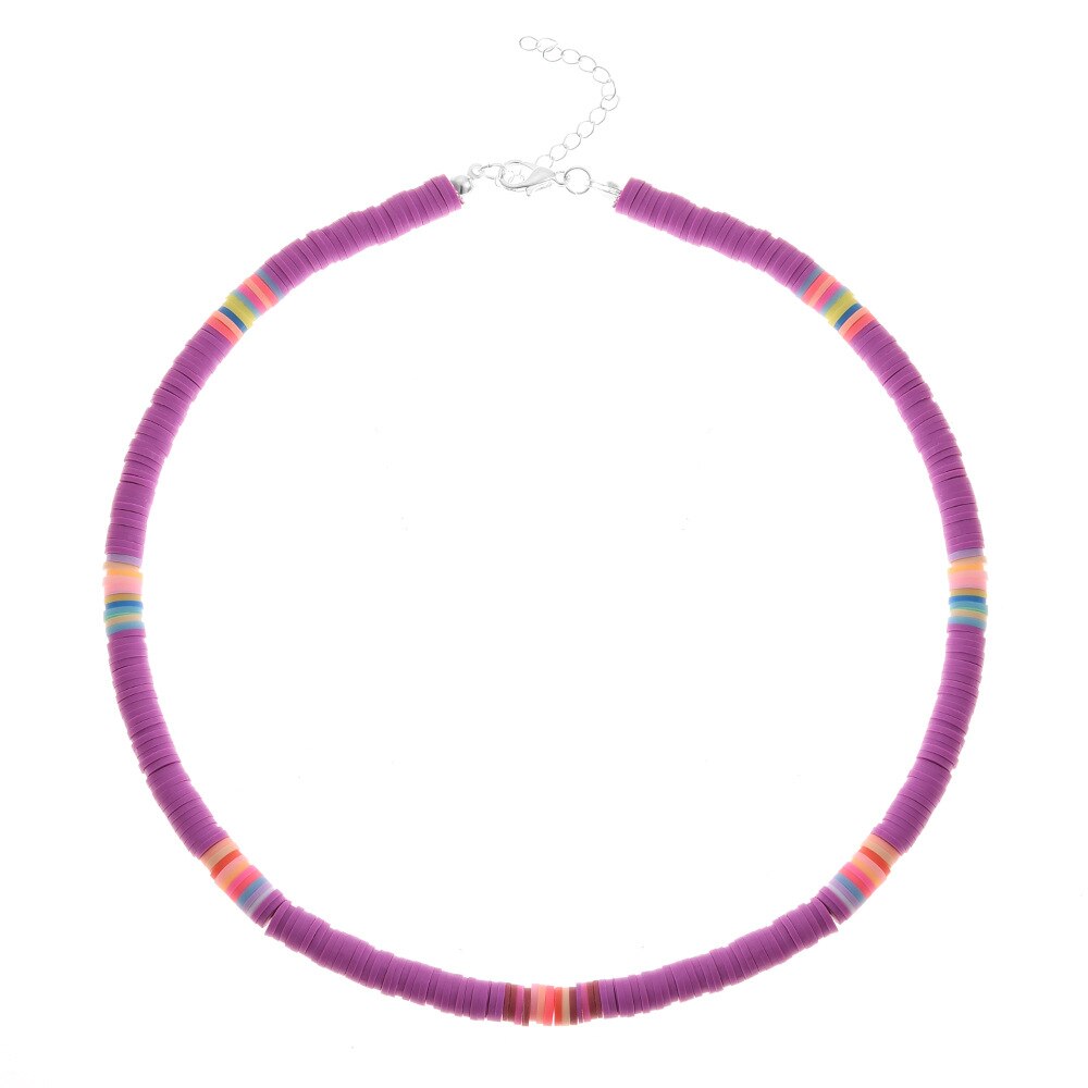 Colliers de perles en vinyle pour femmes et filles, fait à la main, coloré, à la , pour la plage, pour les , été: 4