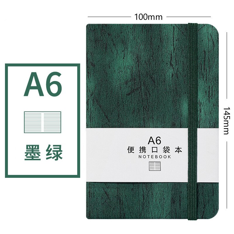 Kawaii 100 Sheets Portable Notebook A6 A7 Bullet Journal Notebook Foreign Languages Word Book Vocabulary Memory Study Stationery: A6 Green