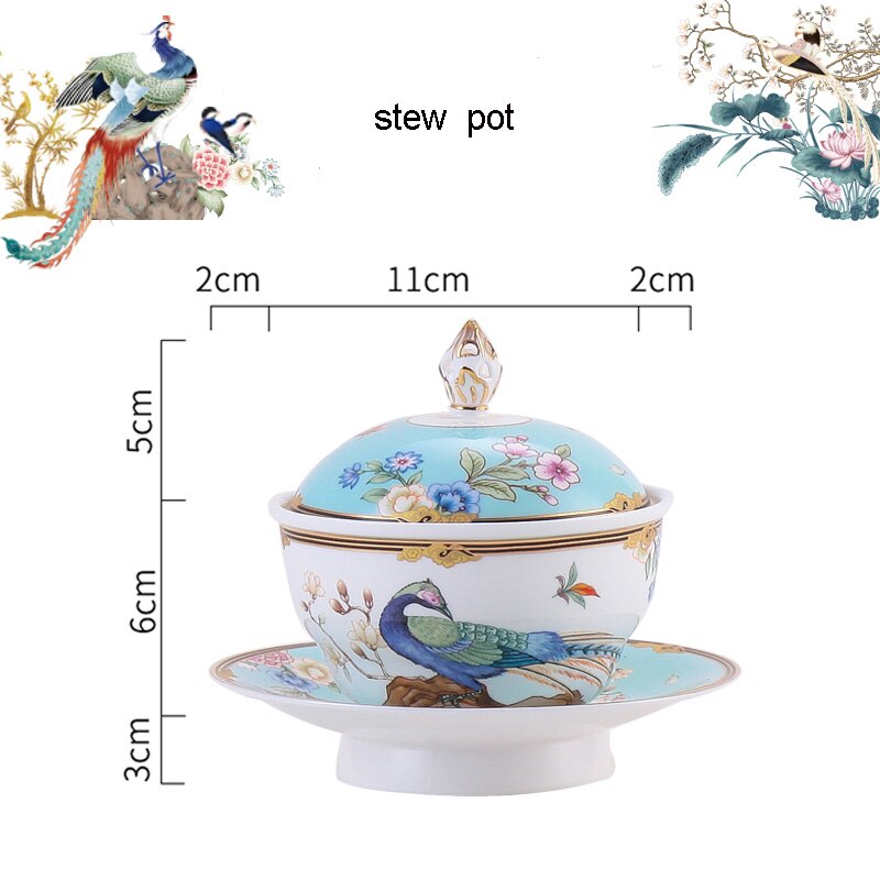 Oosterse Bone China Servies Set Soeppan Combinatie High End Keramische 8Inch Plaat 12Inch Vis Plaat Kruiden Jar: stew pot