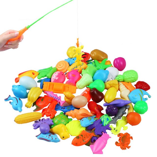 32 Stks/partij Magnetische Vissen Speelgoed Staaf Netto Set Voor Kids Kind Model Spelen Vissen Games Outdoor Speelgoed (30 Vis + 2 Staaf)