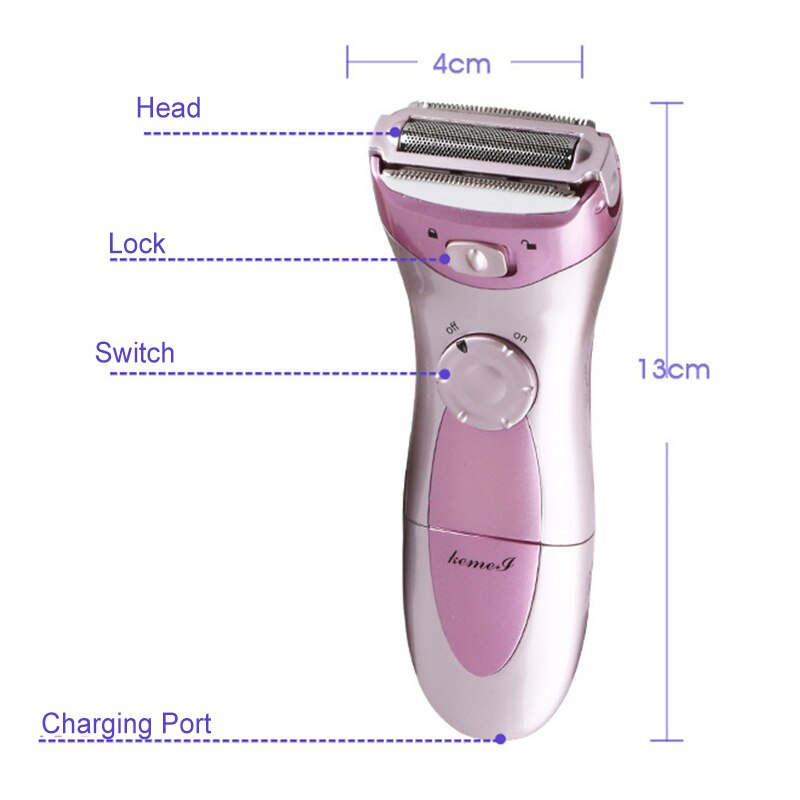Epilator Hair Removing Whole Body Washable Lady Shaver Dry / Wet Shave Cordless Use Face Care Tools 110V-240V D35