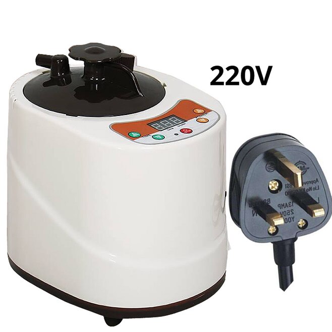 Hem ångkokare ånggenerator bastuvärme 220v eu eller us plug 1000w kapacitet 2l spa för bastutillbehör träfat: 06