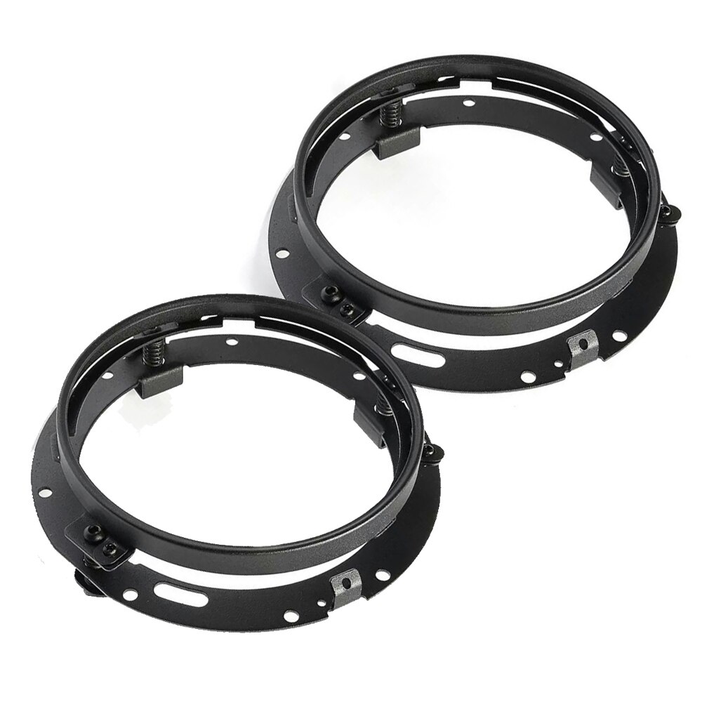 Anillo de soporte de montaje redondo de 7 pulgadas para faro delantero LED, accesorios de motocicleta para suzuki samurai, Jeep JK: 2PCS Black
